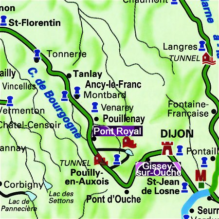 The Who Knows' route through Burgundy, on the Canal de Bourgogne, from Pont Royal to Gissey-sur-Ouche.