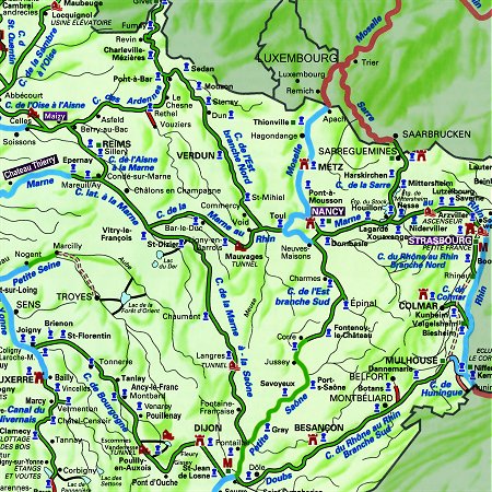 The Princess' routes through the Champagne and Alsace regions.