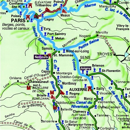 Absoluut2's route through Northern Burgundy, from Nemours to Joigny.
