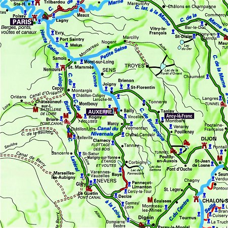 The Savoir Faire's routes through Burgundy, from Paris, to Auxerre to Ancy-le-Franc.