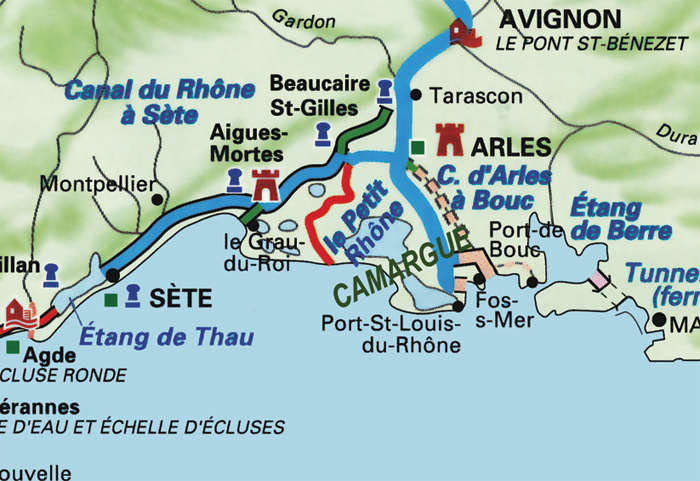 map canal rhone sete