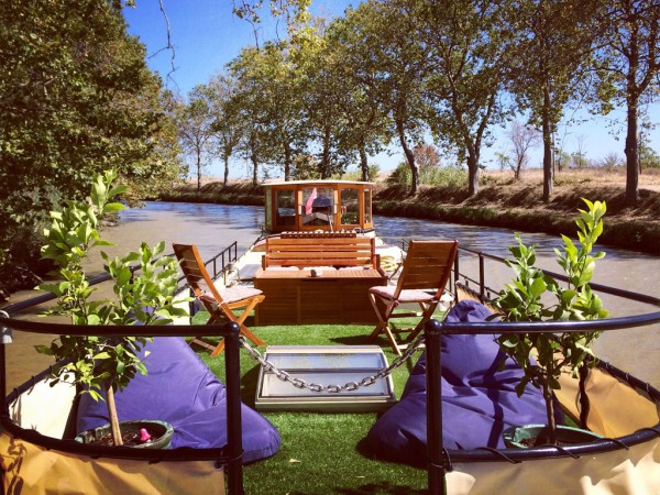 The spacious deck on board the Saraphina